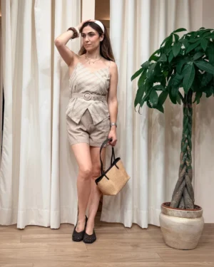 Conjunto beige rayas de Bergamota