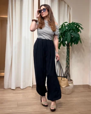 Pantalón bombacho negro